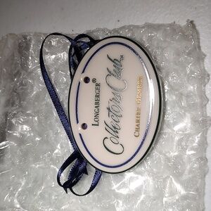 Longaberger Baskets Collectors Club Tie-On Charter Member New In Box Navy Ties